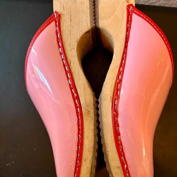 PINK Patent Leather 38 7.5 Clogs Genuine LOTTAS Lotta from Stockholm Sweden - Picture 5 of 11